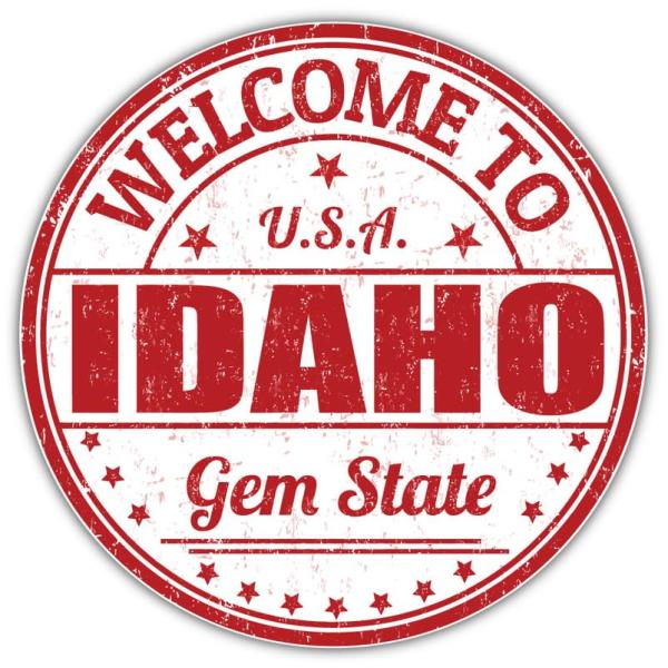 Idaho USA State Grunge Welcome Emblem Sticker   Du...