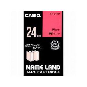 カシオ ネームランド スタンダードテープ 24mm幅（赤テープ／黒文字）｜best-tecc