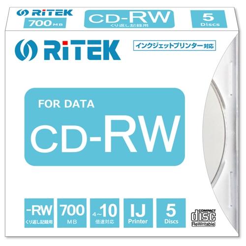 RiTEK CD-RW700.PW5P A データ用CD-RW  700MB  ５枚スリムケース  ...
