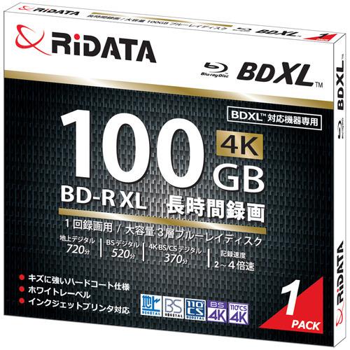 RiDATA BD-R520PW4X.1P JC A 録画用BD-R XL 2〜4倍速 100GB ...