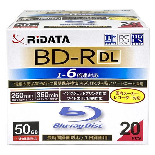 RiDATA BD-R260PW 6X.20P SC A 録画用BD-R DL スリムケース入り 2...