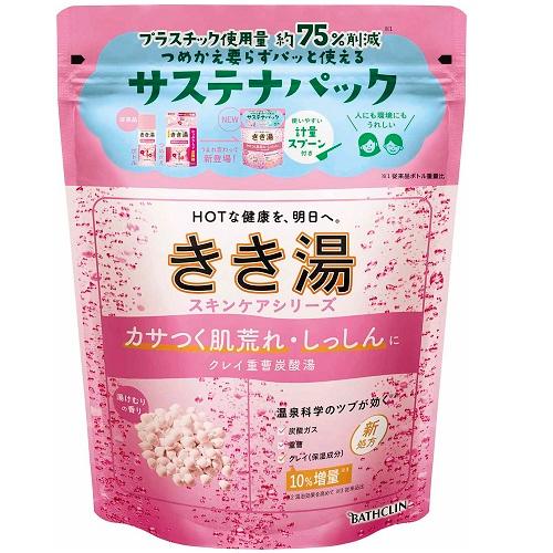 バスクリン きき湯 クレイ重曹炭酸湯 サステナパック 入浴剤 360g