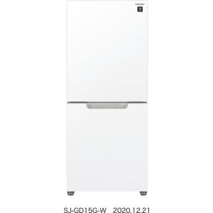 シャープ SJ-GD15G-W 2ドアプラズマクラスター冷蔵庫 (152L・つけかえどっちもドア) クリアホワイト