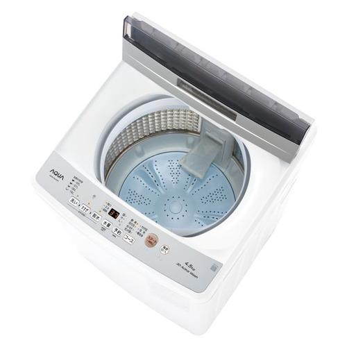 AQUA 全自動洗濯機 上開き 洗濯4.5kg 幅52.5cm 3Dアクティブ洗浄&amp;高濃度クリーン浸...