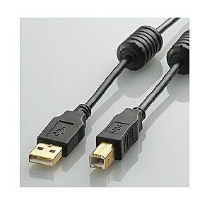 USB2.0ケーブル 【A】⇔【B】 [フェライトコア付タイプ] (1.5m) U2C-BF15BK
