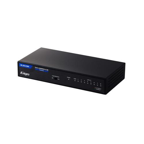 エレコム EHC-G08MN4-HJB Giga対応 8ポートスイッチングハブ(金属筐体 電源内蔵)...