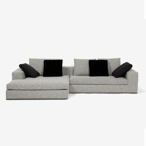 大塚家具 カウチソファ2点「ビアモンテナポレオーネ」向かって左カウチ 布ホワイト FUNKY01 【※AR対応】