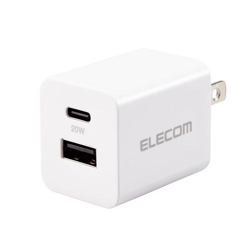 エレコム MPA-ACSP01WH 充電器 USB Type-C 20W PD対応 2ポート (US...
