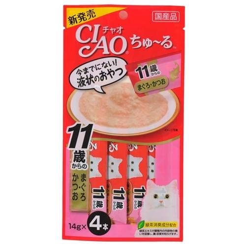 いなばペットフード ＳＣ‐７４ チャオちゅーる１１歳からのまぐろ・かつお １４ｇ×４本