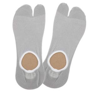 Bhuuno 1ペア滑り止め分割2つま先タキサンダルフロップスポーツソックス男性のアンクレット - ライトゲイリー