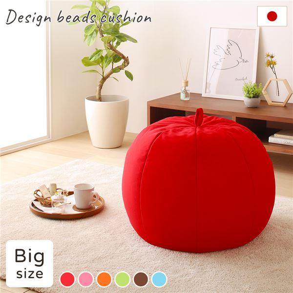 ビーズクッション ビッグ 単品 日本製 リラックス りんご アップル 軽量 取っ手付き クッション ...