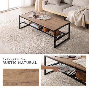 ローテーブル 単品 幅105cm 収納棚 棚付...の詳細画像2