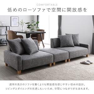 ソファセット ビッグカウチ 〔 3人掛け 脚:...の詳細画像4