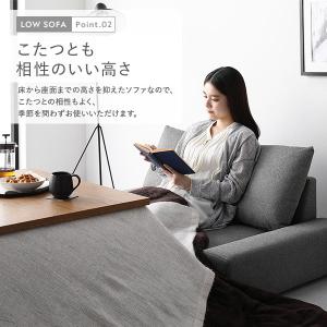 ローソファ フロアソファ 3人掛け 幅164c...の詳細画像5