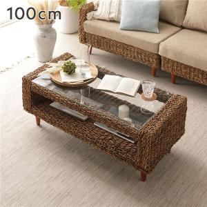 ローテーブル 約幅120cm 強化ガラス 天板 脚付き 棚付き 収納付き 耐久