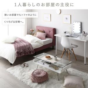 布張り ベッド セミダブル ベッドフレームのみ...の詳細画像5