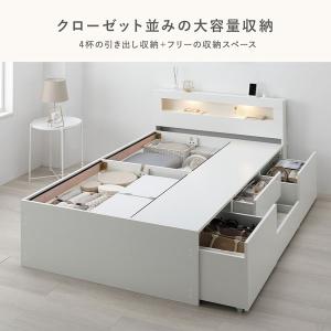 照明 宮付 チェスト ベッド セミダブル ベッ...の詳細画像5