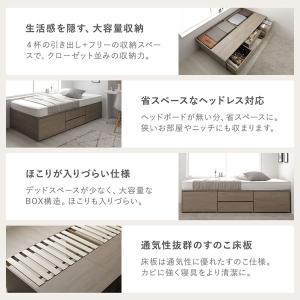 ヘッドレス チェスト ベッド 通常丈セミダブル...の詳細画像2