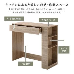 ゴミ箱上 収納カウンター 幅98.5cm 引き...の詳細画像5