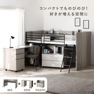 棚付 システムベッド 3点セット+マットレス付...の詳細画像1