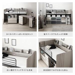 棚付 システムベッド 3点セット+マットレス付...の詳細画像2