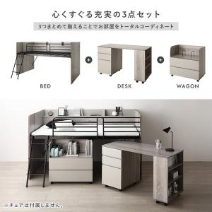 棚付 システムベッド 3点セット+マットレス付...の詳細画像3