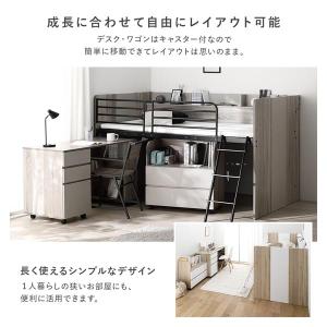 棚付 システムベッド 3点セット+マットレス付...の詳細画像4