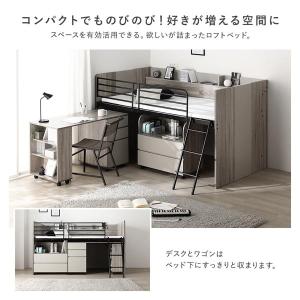 棚付 システムベッド 3点セット+マットレス付...の詳細画像5