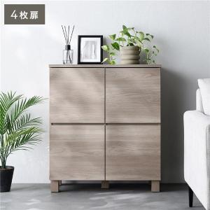 キャビネット スクエア扉タイプ 4枚扉 幅72.2cm リビング 収納 棚 サイドボード タンス チェスト 配線穴付 組立品 Sorelle ソレル 送料無料