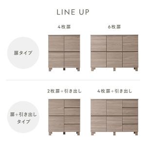 キャビネット スクエア扉タイプ 4枚扉 幅72...の詳細画像3