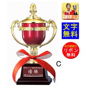 優勝カップ【文字彫刻無料】樹脂製赤い優勝カップ　W-FC124-Cサイズ●高さ225mm｜best