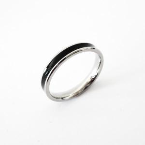 ステンレスピンキーリング　指輪　黒　ブラック