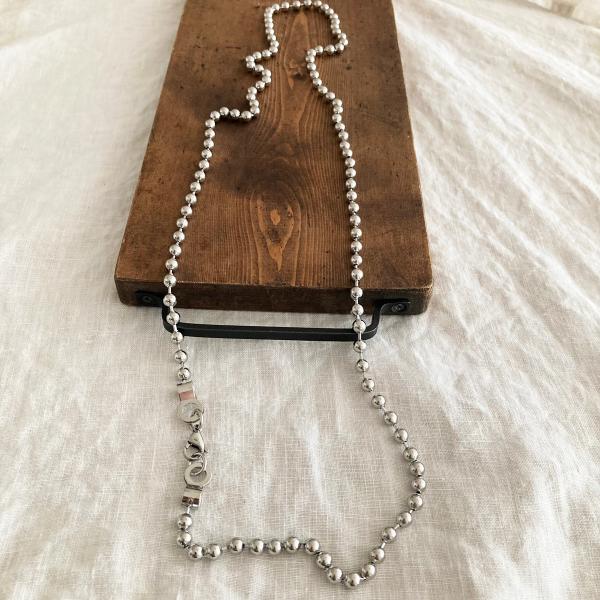 【1本】 ロングステンレスネックレス　ボールチェーン 6mm幅 90cm/100cm/110cm