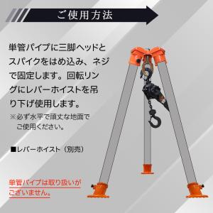 三脚ヘッド 2t スパイクセット 適用支柱 約...の詳細画像4