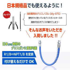 グリースガン用 変換ホース ノズル ホース グ...の詳細画像1