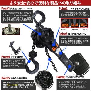 レバーホイスト 1t 4台セット 1.5m 1...の詳細画像1