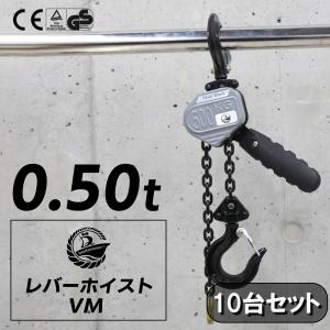 レバーホイスト 0.5t 500kg 10台セット VM チェーンブロック チェーンホイスト レバー式 ブロック ガチャガチャ がっちゃ 吊上げ 吊り 荷締め レバーブロック 1t｜bestanswe