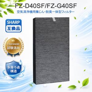 【互換品】FZ-D40SF/FZ-G40SF シャープ空気清浄機フィルター KI-HS40-W KC-40TH7-W KI-PS40-W KC-D40-W KC-E40-W KC-F40-Wなど対応 集じん脱臭一体型 1枚入り
