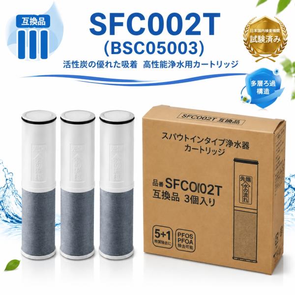 SFC0002T BSC05003 互換品 浄水器カートリッジ SFC0002TTS 交換用 フィル...