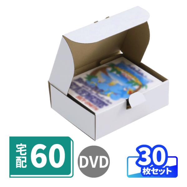 ダンボール 段ボール箱 白 宅配 50 サイズ DVD 組立式 30枚 (0090)