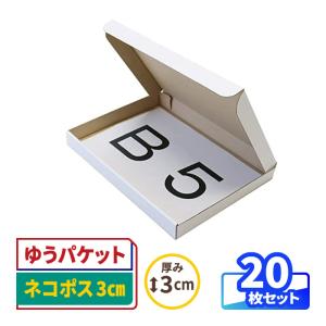 アースダンボール ネコポス 箱 3cm A4 発送 200枚 白 ｜297×215×26mm
