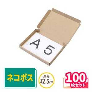 ネコポス ダンボール 段ボール箱 2.5センチ A5 定形外 発送  100枚 ｜223×157×22mm（0274）｜bestcarton-shop