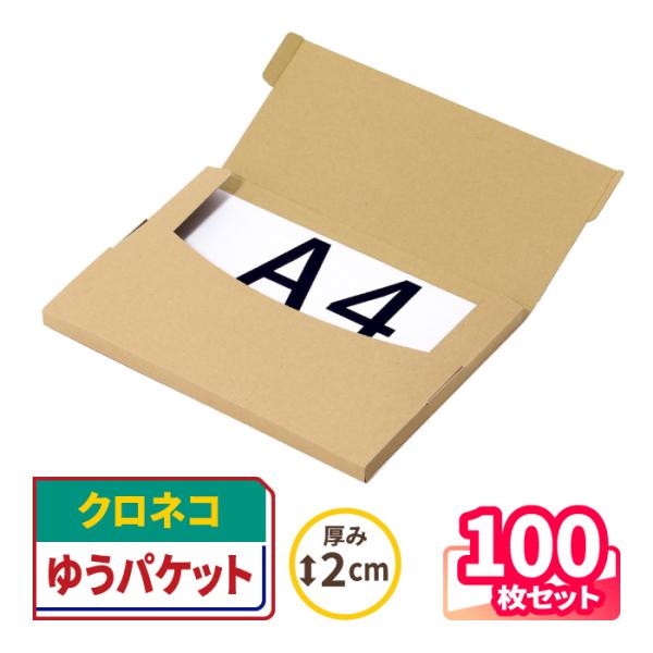 クロネコゆうパケット ダンボール 段ボール A4 ゆうパケット 箱 発送  100枚 ｜305×22...