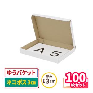 アースダンボール ネコポス 箱 3cm A5 発送 30枚 白 ｜223×157×26mm