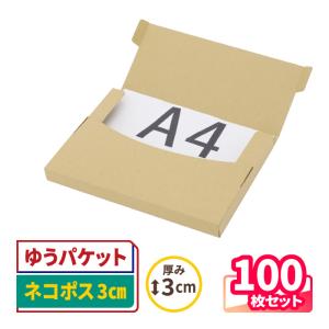 アースダンボール ネコポス 箱 3cm A4 発送 200枚 ｜305×220×25mm