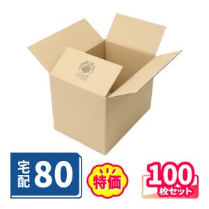 ダンボール 段ボール箱 80サイズ A4 宅配  100枚 広告入 ｜315×225×235mm（2055）｜アースダンボールYahoo!店