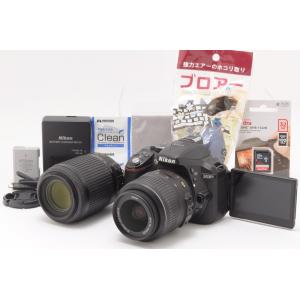 【美品】Nikon ニコン D5300 ダブルズームレンズセット SD(32GB)カード、おまけ付　１ヶ月保障付