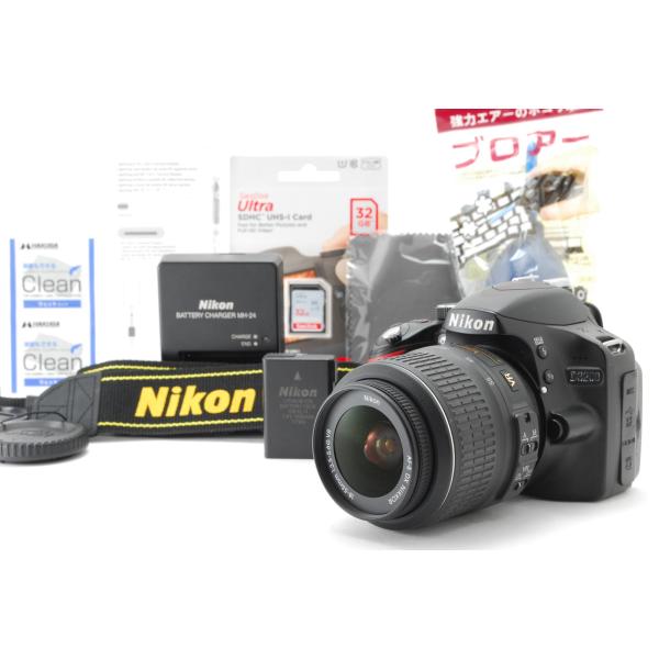 【美品】Nikon ニコン D3200 ブラック レンズセット SD(32GB)カード、おまけ付 ★...