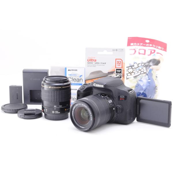 【美品】Canon キヤノン Eos Kiss X9i ブラック ダブルレンズセット SD(32GB...