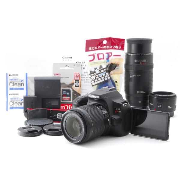 【美品】Canon キヤノン EOS Kiss X10 トリプルレンズセット SD(32GB)カード...
